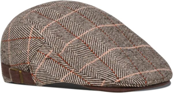 Mens Tweed Flat Cap Driving Hat Newsboy Cap - Adjustable Fashion Newsboy Irish Beret Hat, Spring Autumn Winter, 55-59CM